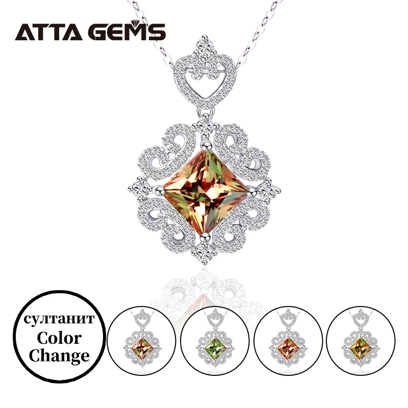 

Zultanite Sterling Silver Pendant for Women Classical Design Color Change S925 Christmas Birthday Gift